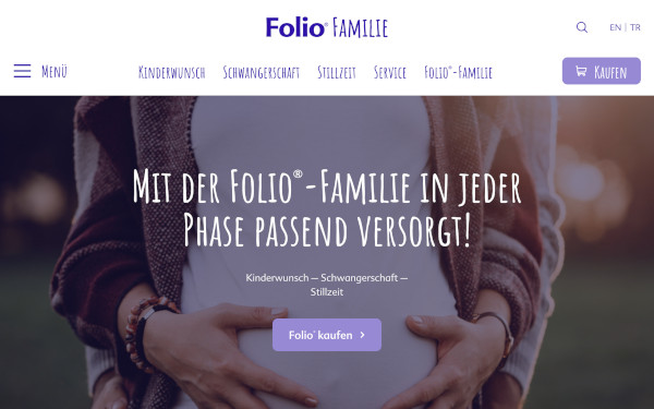 Screenshot der Website folio-familie.de
