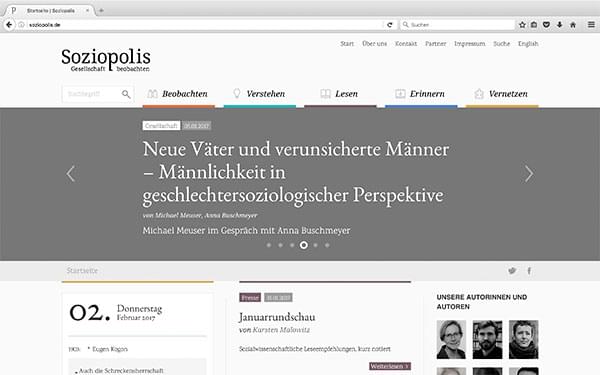 Screenshot der Website soziopolis.de